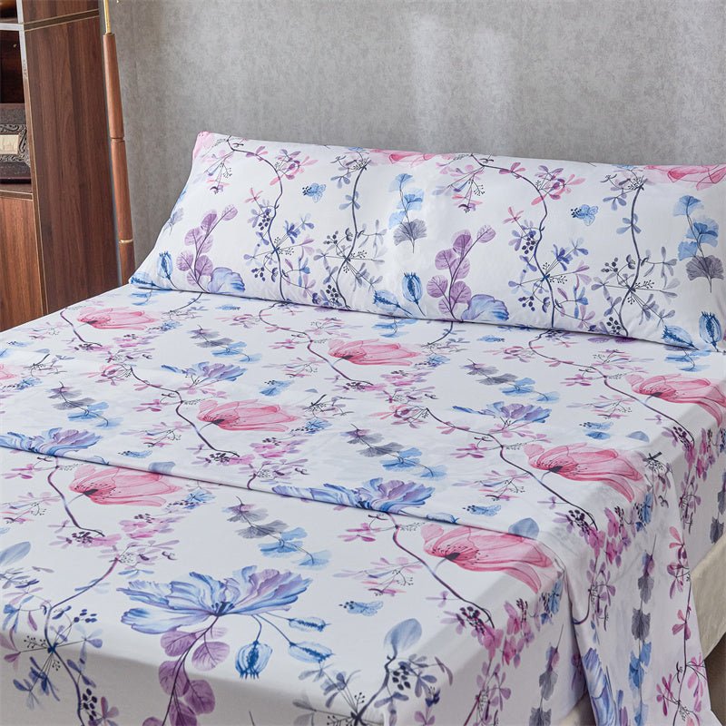 Imagen de sabana Juego Sábanas Estampada para Cama 3 Piezas Sábana Bajera Ajustable, Encimera, Funda de Almohada 11 en color Cama 90 de Meishida